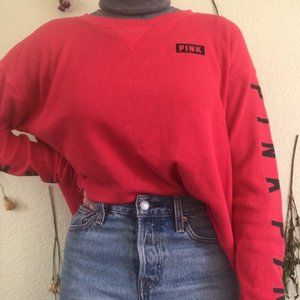 PINK Pink Long Sleeve Cropped Waffle Top